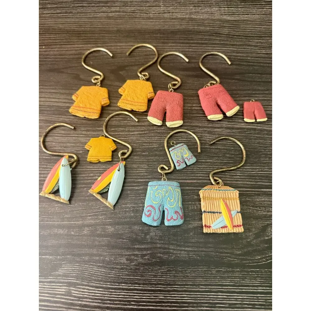 Decorative Resin Tropical Shower Curtain Hooks and Minis